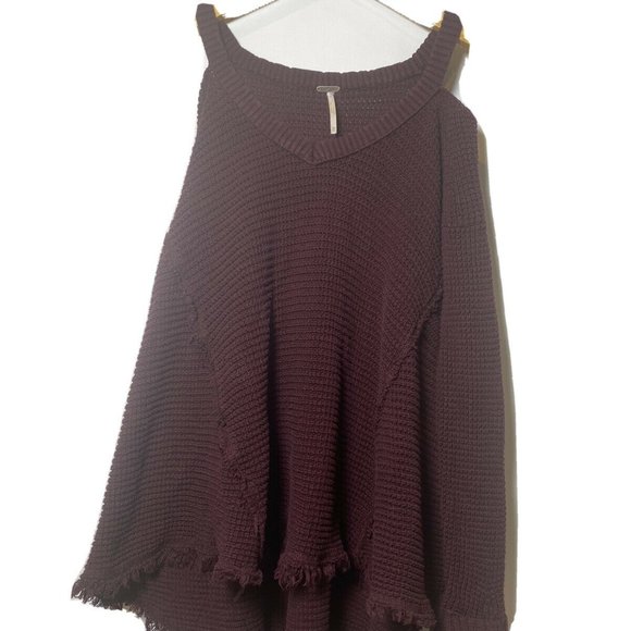 Free People Cold Shoulder Raw Edge Knit sweater - Picture 3 of 8